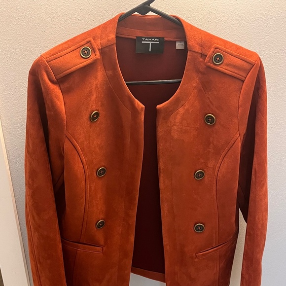 Women’s Tahari Faux Jacket Blazer Size 10 Orange - Picture 1 of 5
